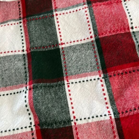 Set of 5 Bold & Vibrant White Green Red Plaid Cotton Cloth Christmas Napkins - Picture 9 of 16